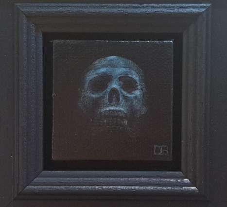 Skull Blue Pocket Painting c by Dani Humberstone