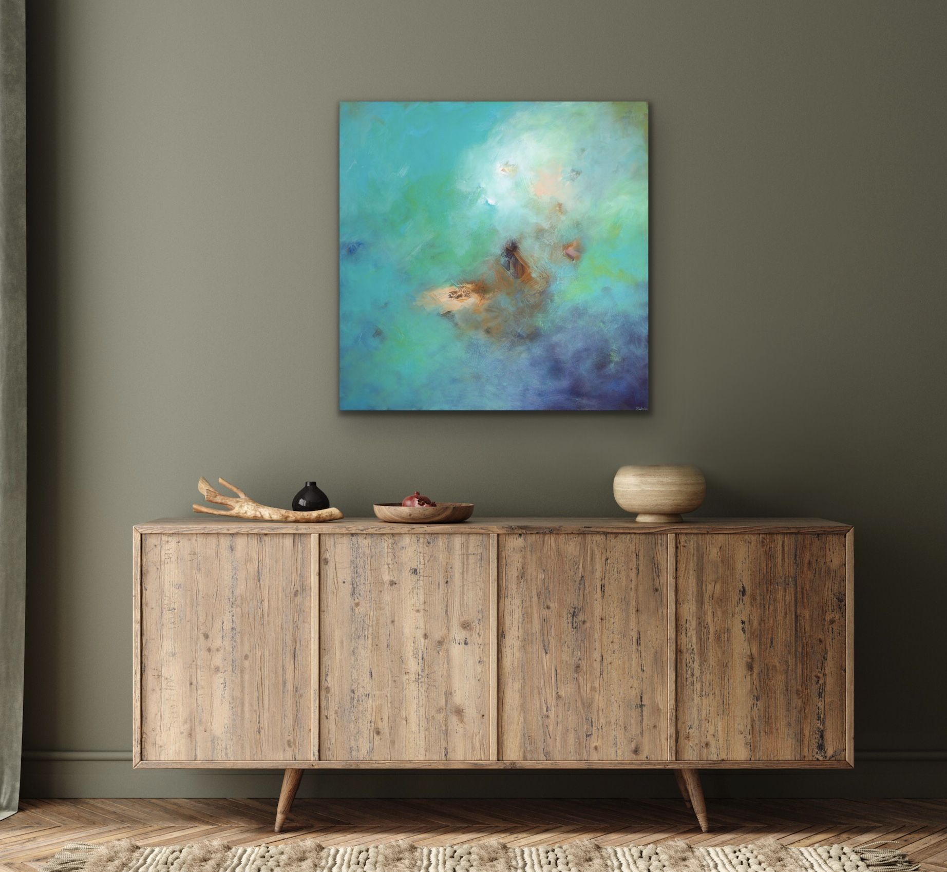 Swirling Turquoise by Susanne Winter - Secondary Image