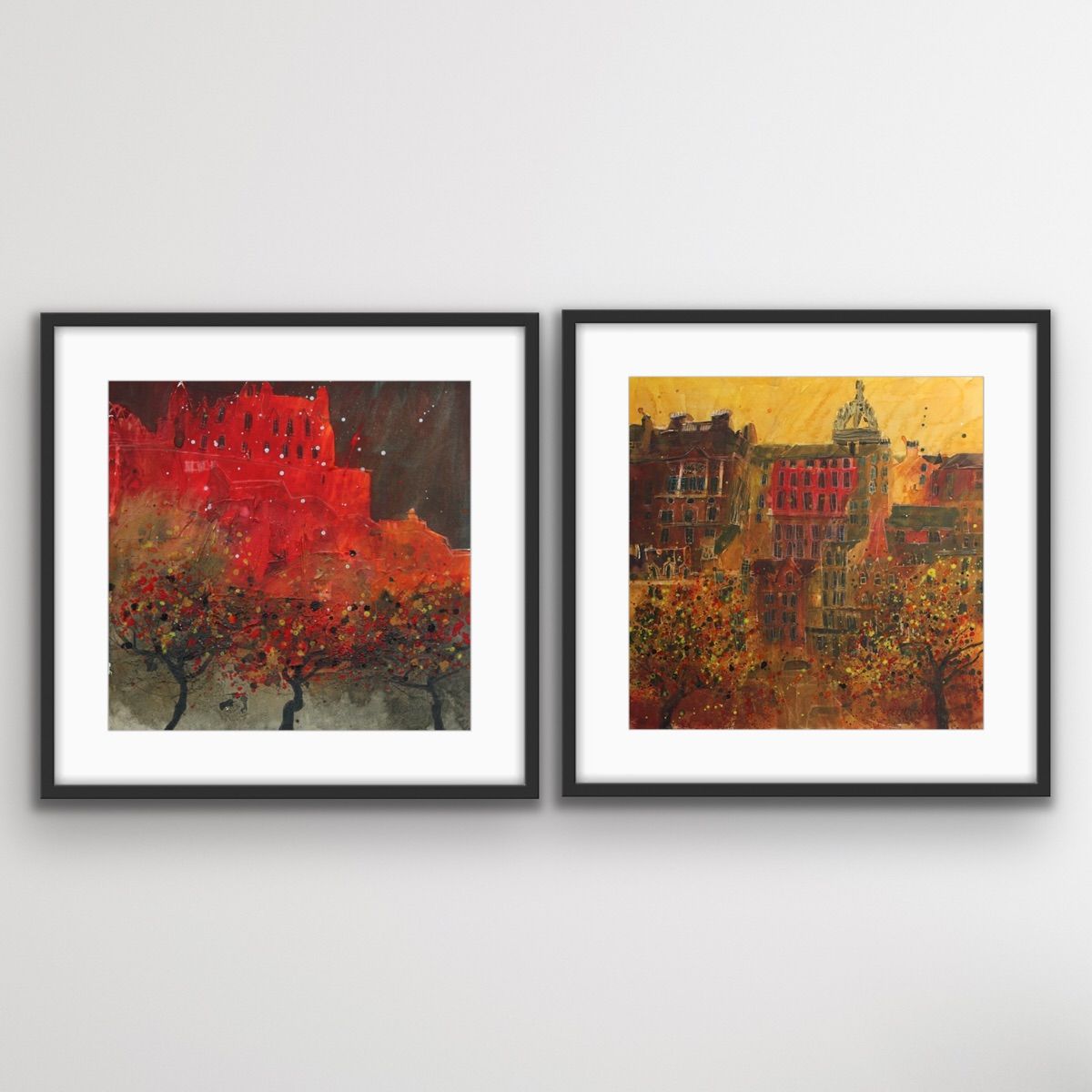 St Giles, From Princess Street and Castle Rock Edinburgh by Susan Brown