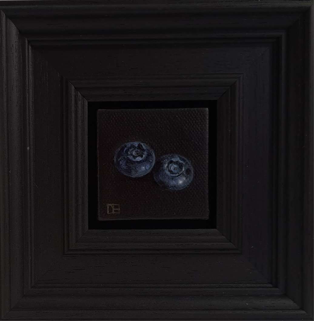 Blueberries Blue Pocket Painting  by Dani Humberstone