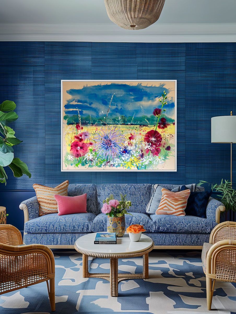 Hollyhocks in the hedgerow by Rachael Dalzell - Secondary Image