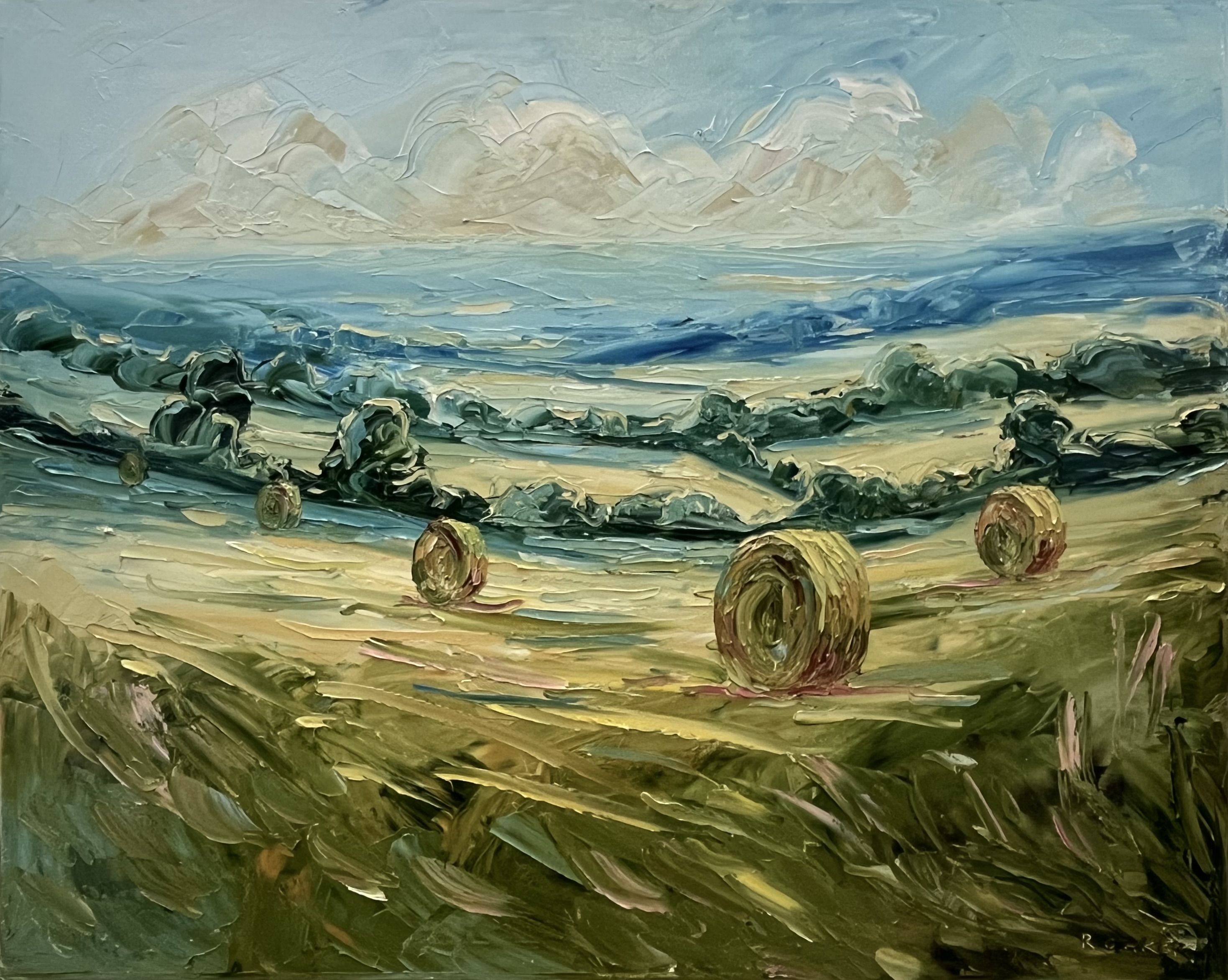 Big Bale Triptych by Rupert Aker