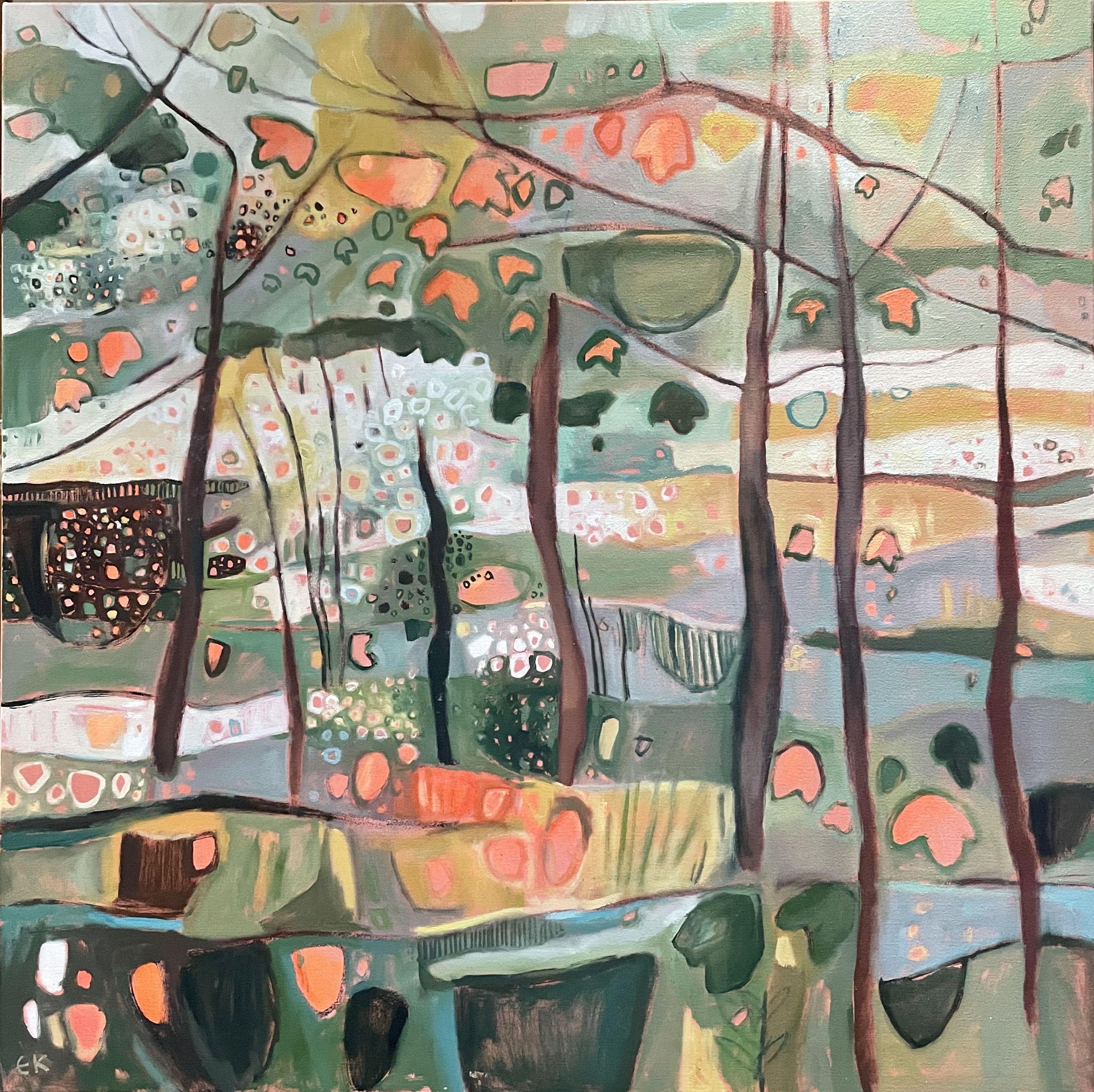 Bunny Woods in Bright Sunshine left panel by Elaine Kazimierczuk