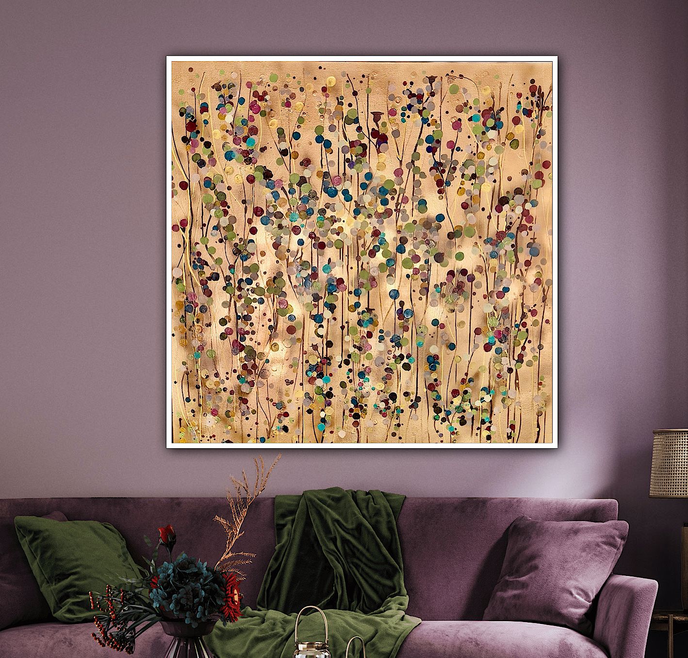 Gold Splatter Square #2 by Catherine Ruth Church - Secondary Image