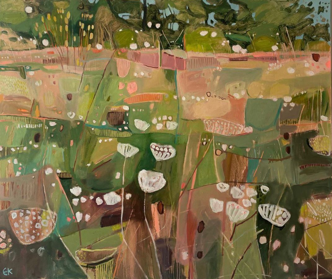 Tuscany Meadow with Wild Carrot II by Elaine Kazimierczuk