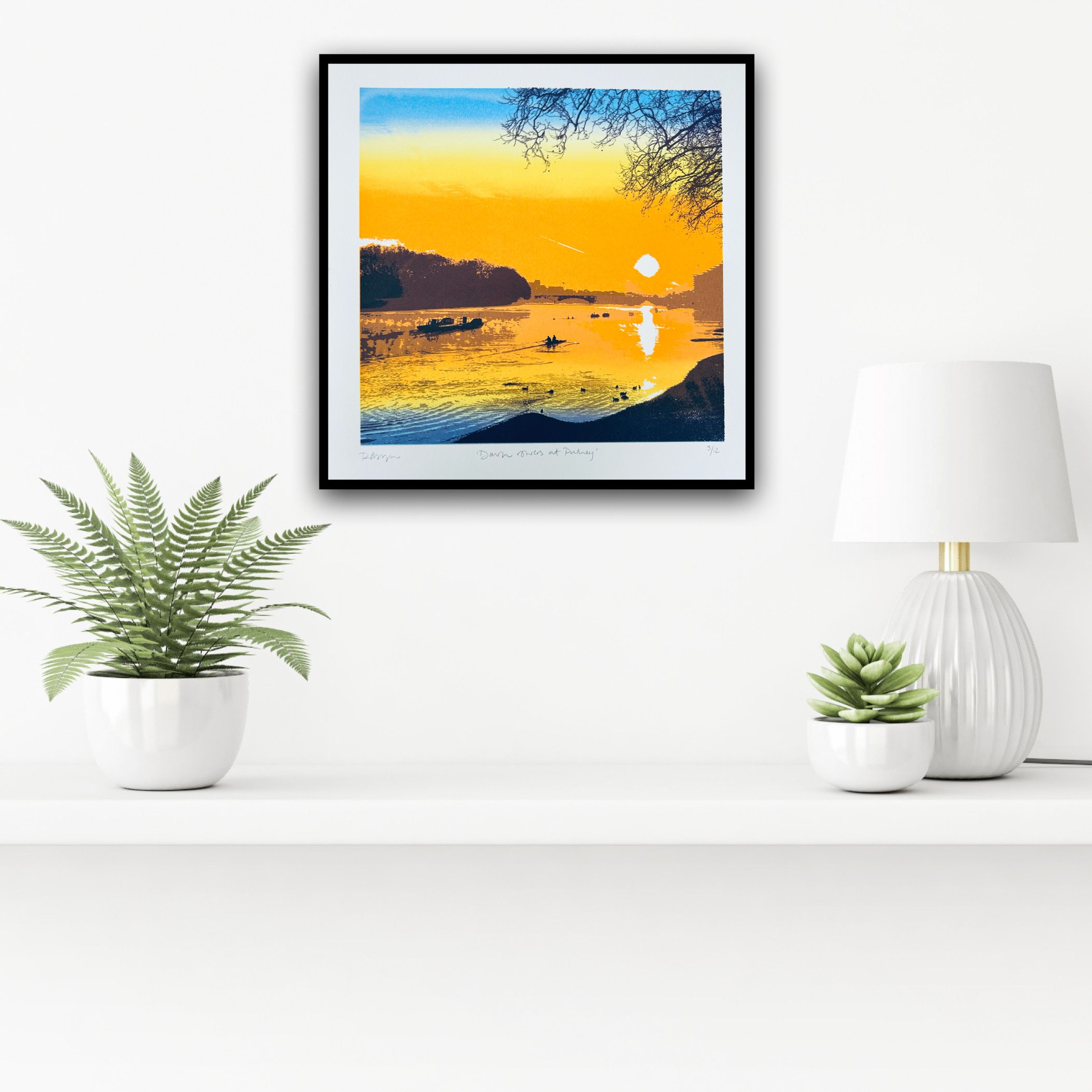 Dawn rowers at Putney (Large) by Robyn Forbes - Secondary Image