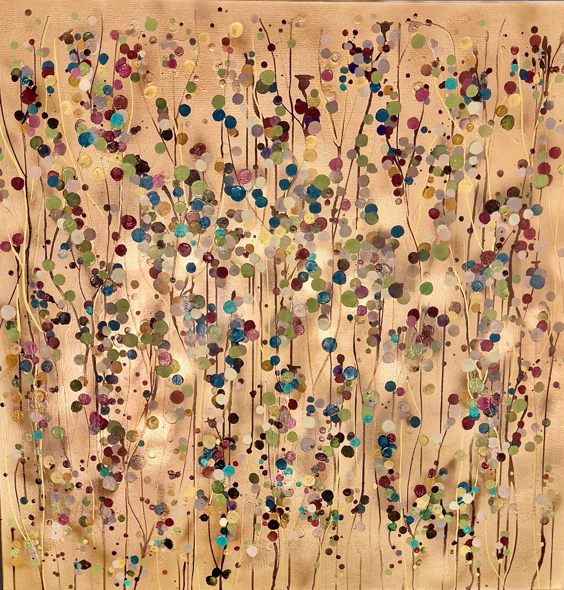 Gold Splatter Square #2 by Catherine Ruth Church