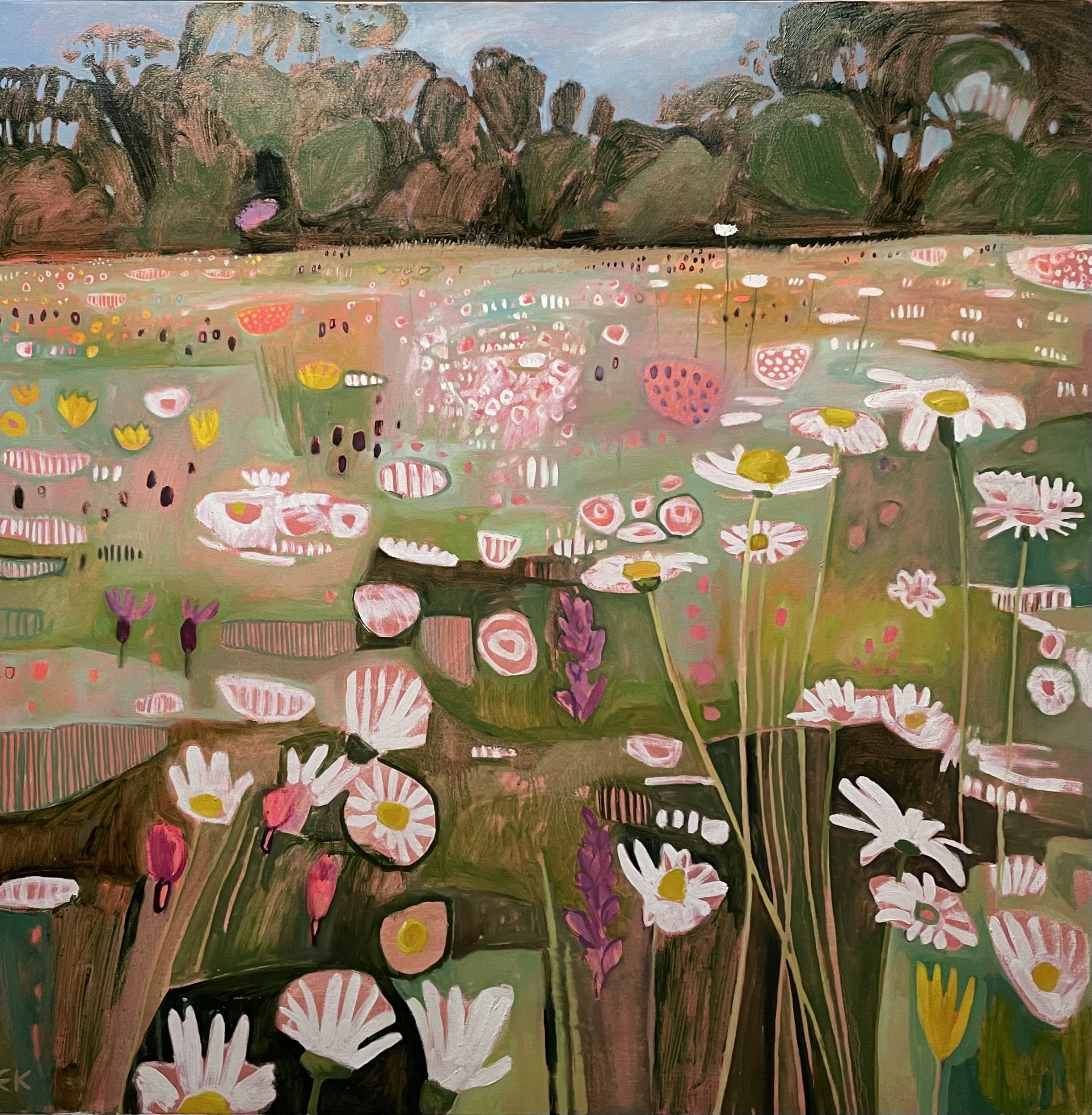 Ryewater with Orchids left panel of diptych by Elaine Kazimierczuk