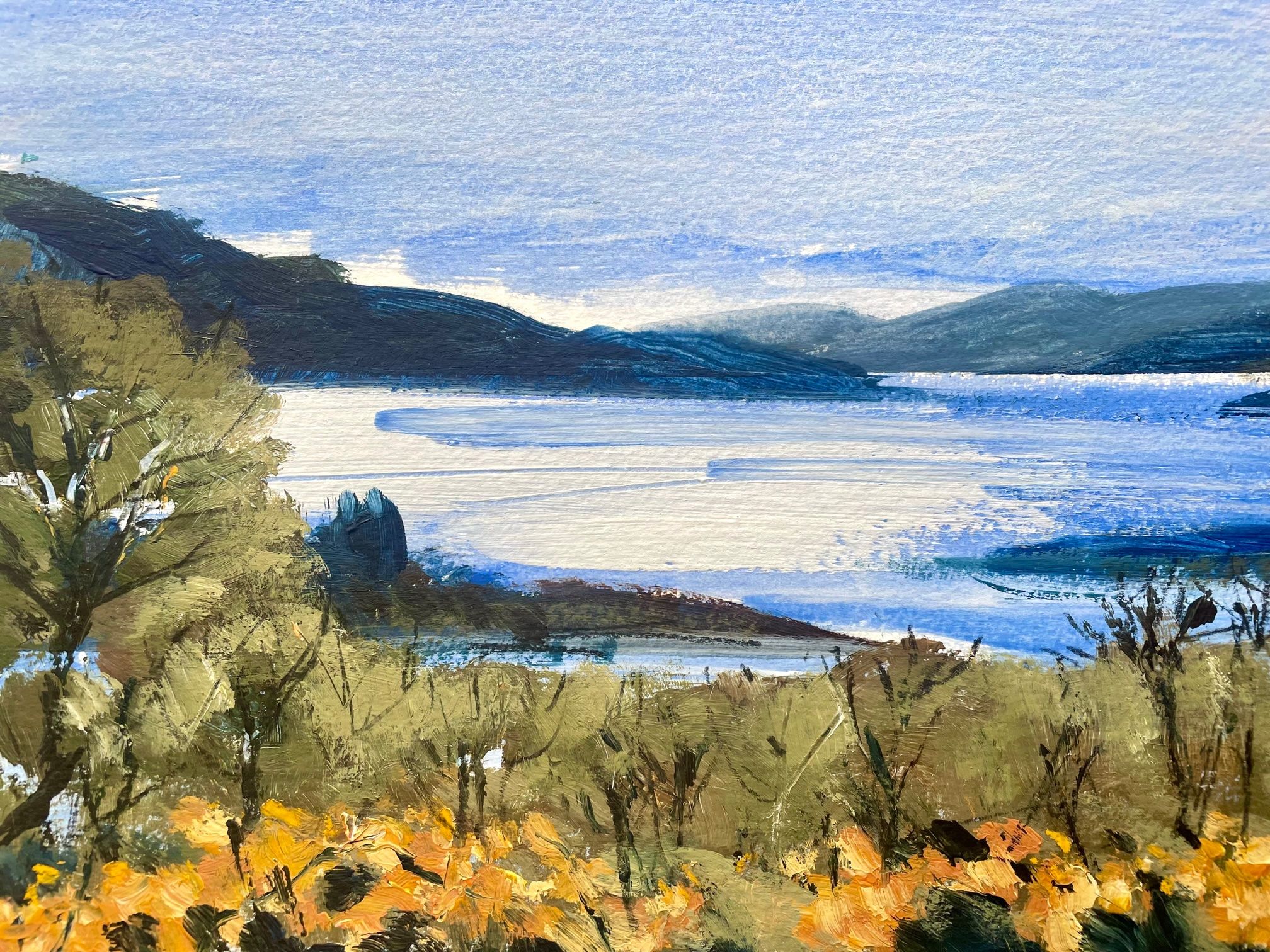 Autumn sunshine over the loch by Natalie Bird