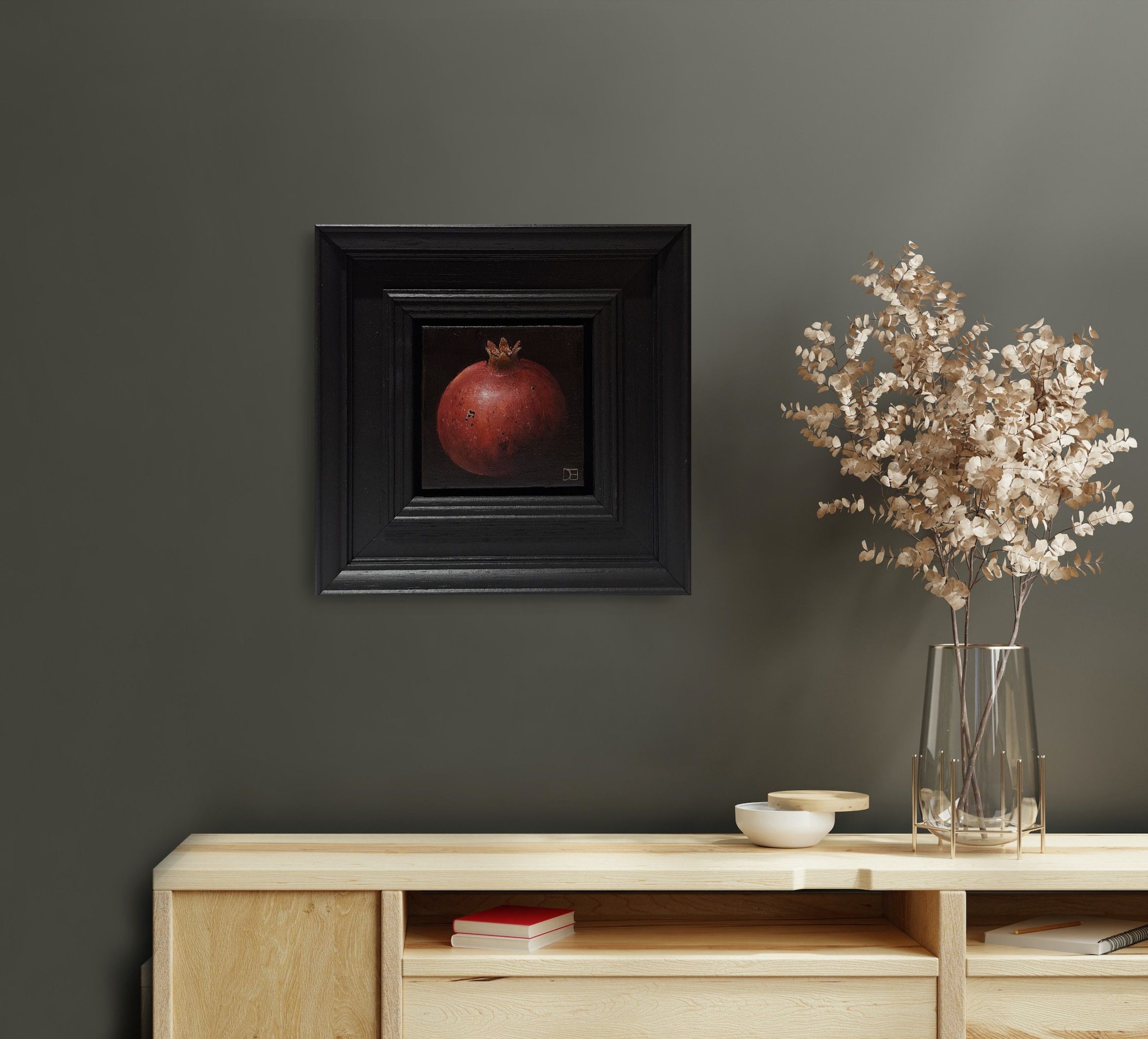 Pomegranate Ripe Red Pocket Painting 2 by Dani Humberstone - Secondary Image