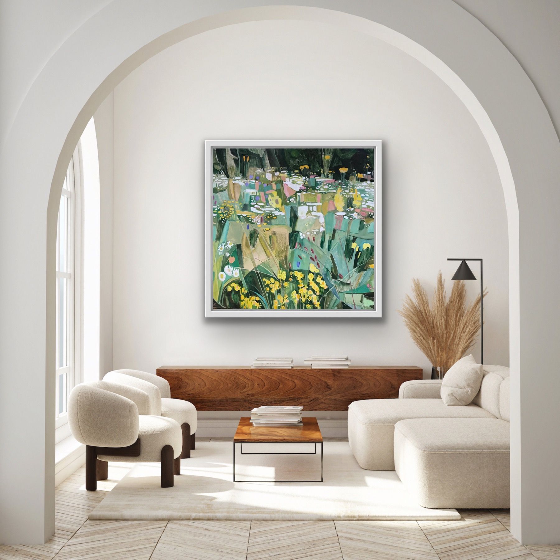 Garden with Ox-Eye Daisies and St James-wort by Elaine Kazimierczuk - Secondary Image