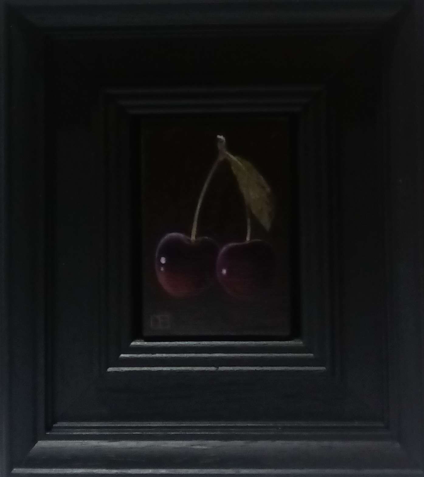 Cherries Dark Pocket Painting 2c by Dani Humberstone
