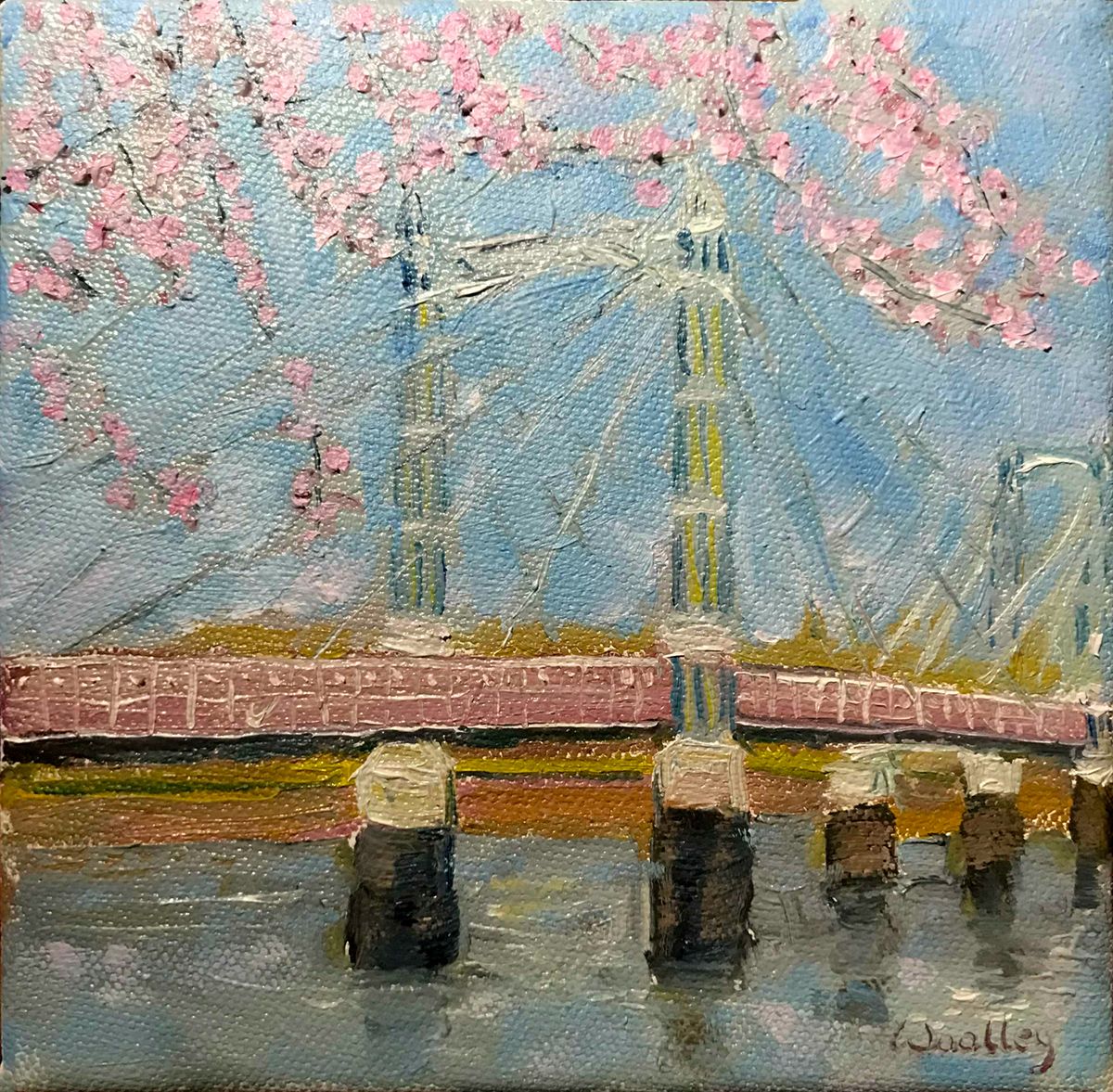 Albert Bridge in Spring, London by Eleanor Woolley