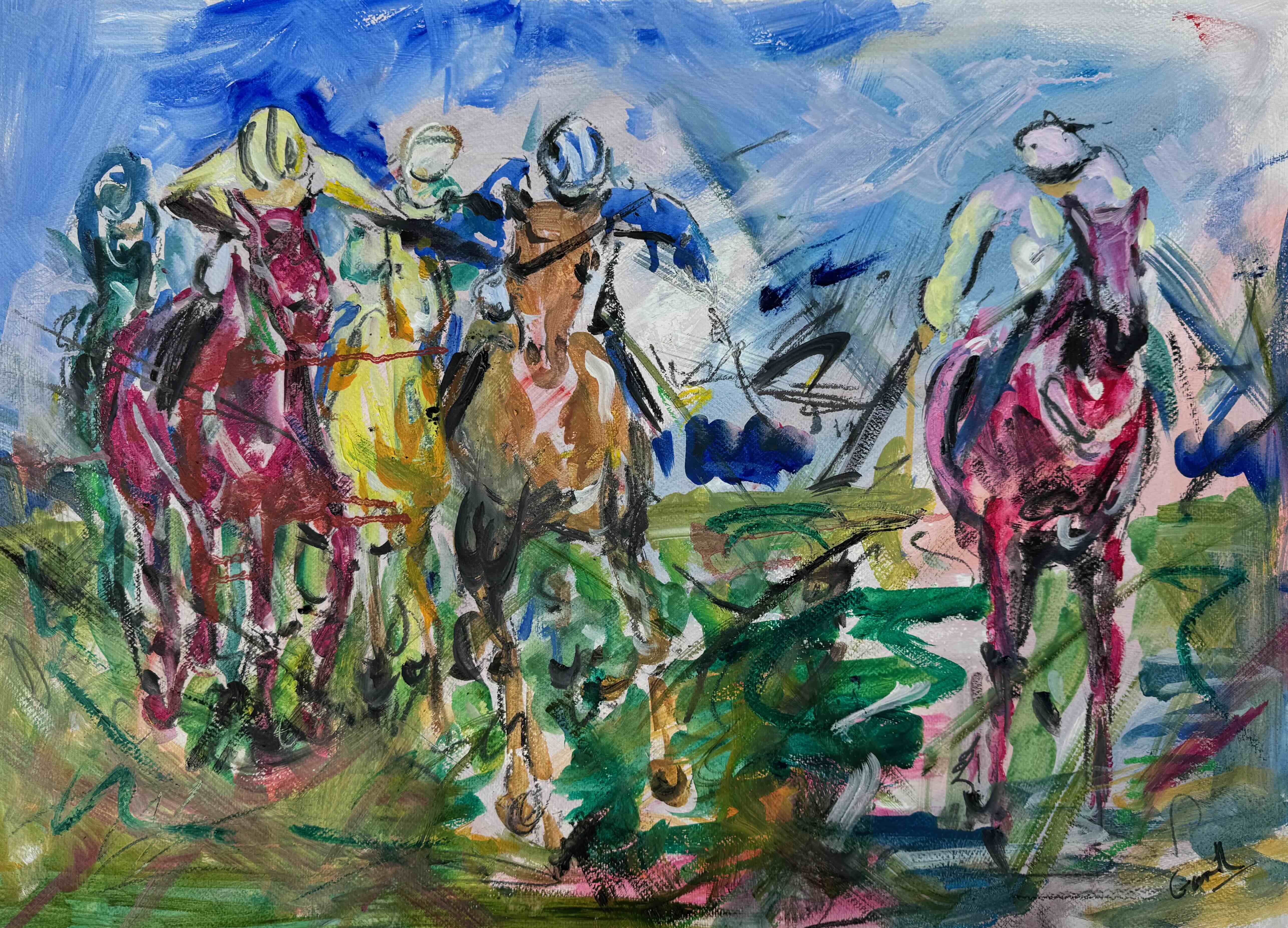  Galloping Spirit - Horse racing by Garth Bayley