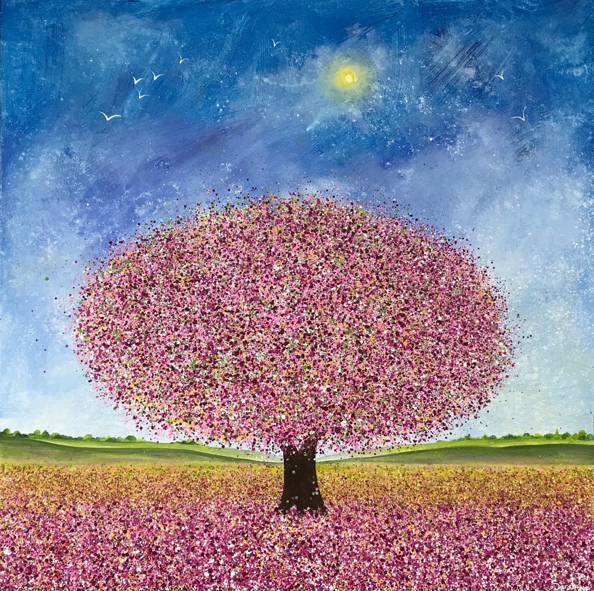 White Wing And Spring blossom  by Sarah Pye