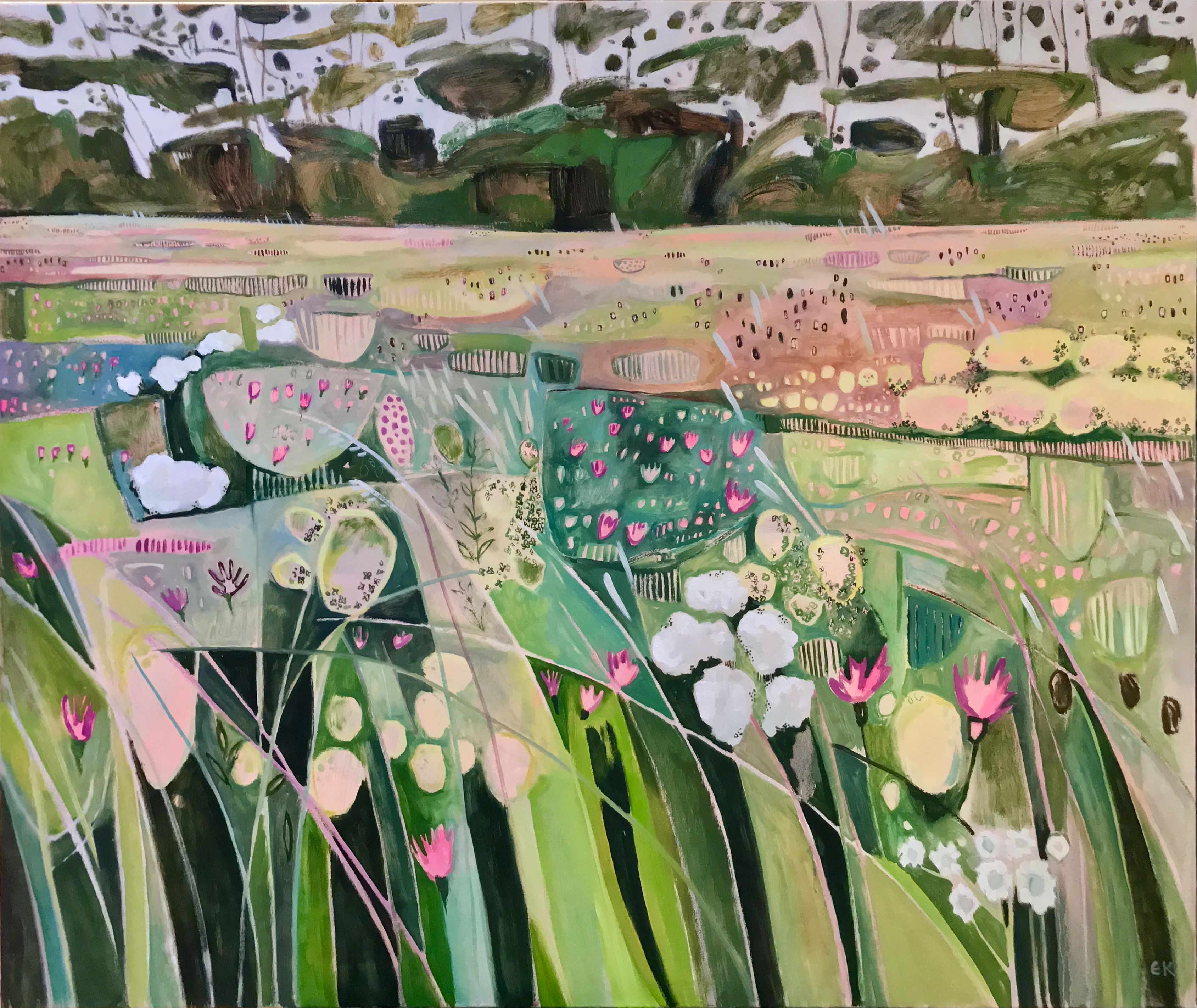 Hinksey Meadow with Ladies Bedstraw by Elaine Kazimierczuk