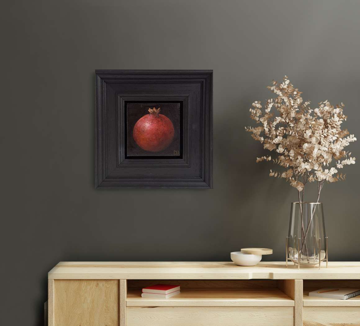 Pomegranate Red Deep Brown Pocket Painting  by Dani Humberstone - Secondary Image