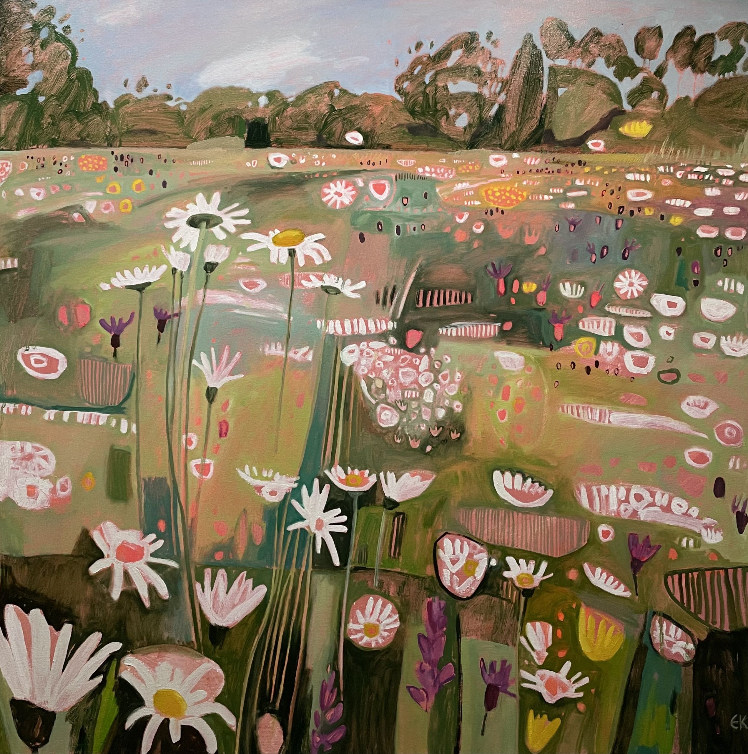 Ryewater with Orchids right panel of diptych by Elaine Kazimierczuk