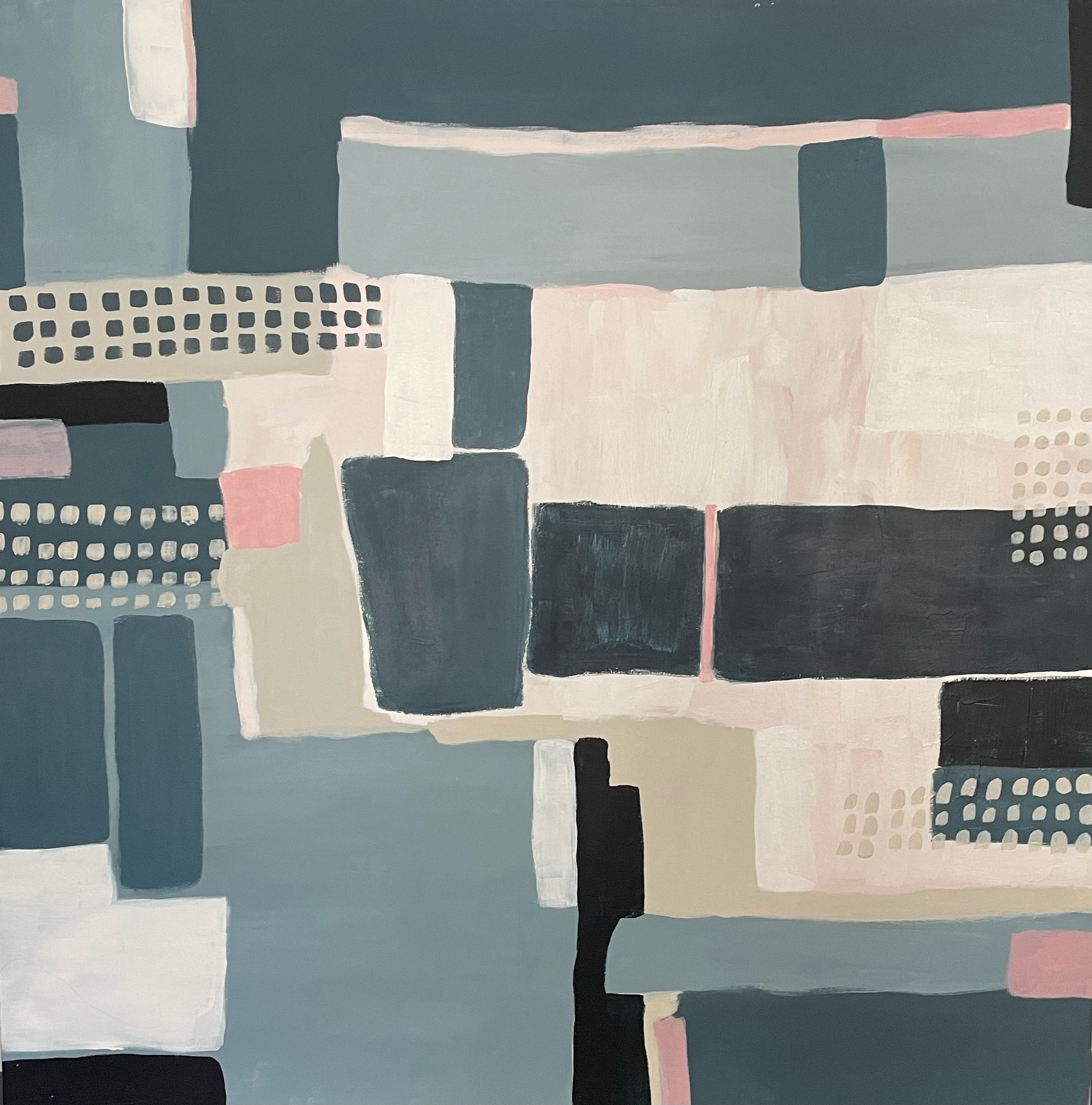 Field Patterns Blue and Pink by Fleur Park