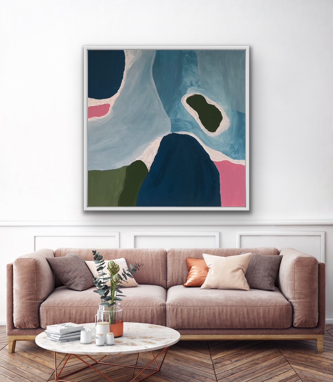 Green, Pink and Blue Formation by Fleur Park - Secondary Image