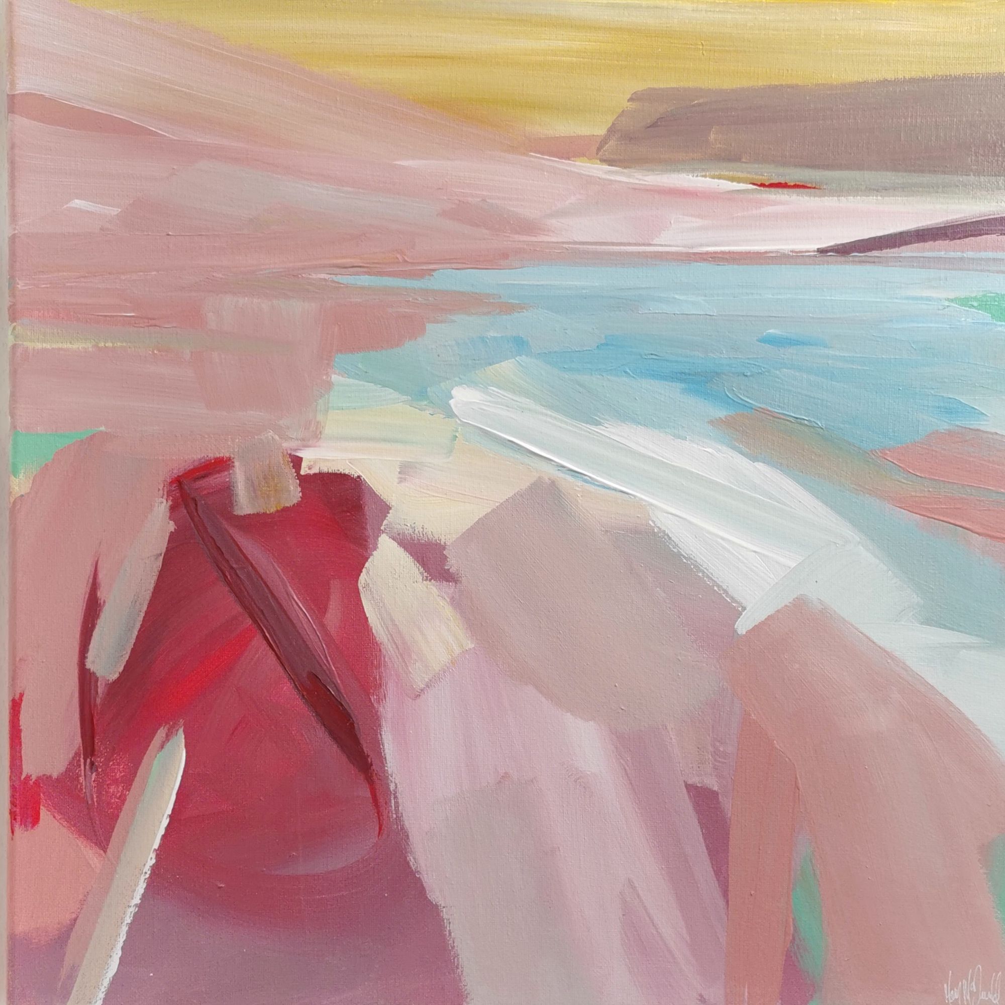 Winter Pinks With Green and Winter Pinks With Fun On The Shore by Mary McDonald - Secondary Image