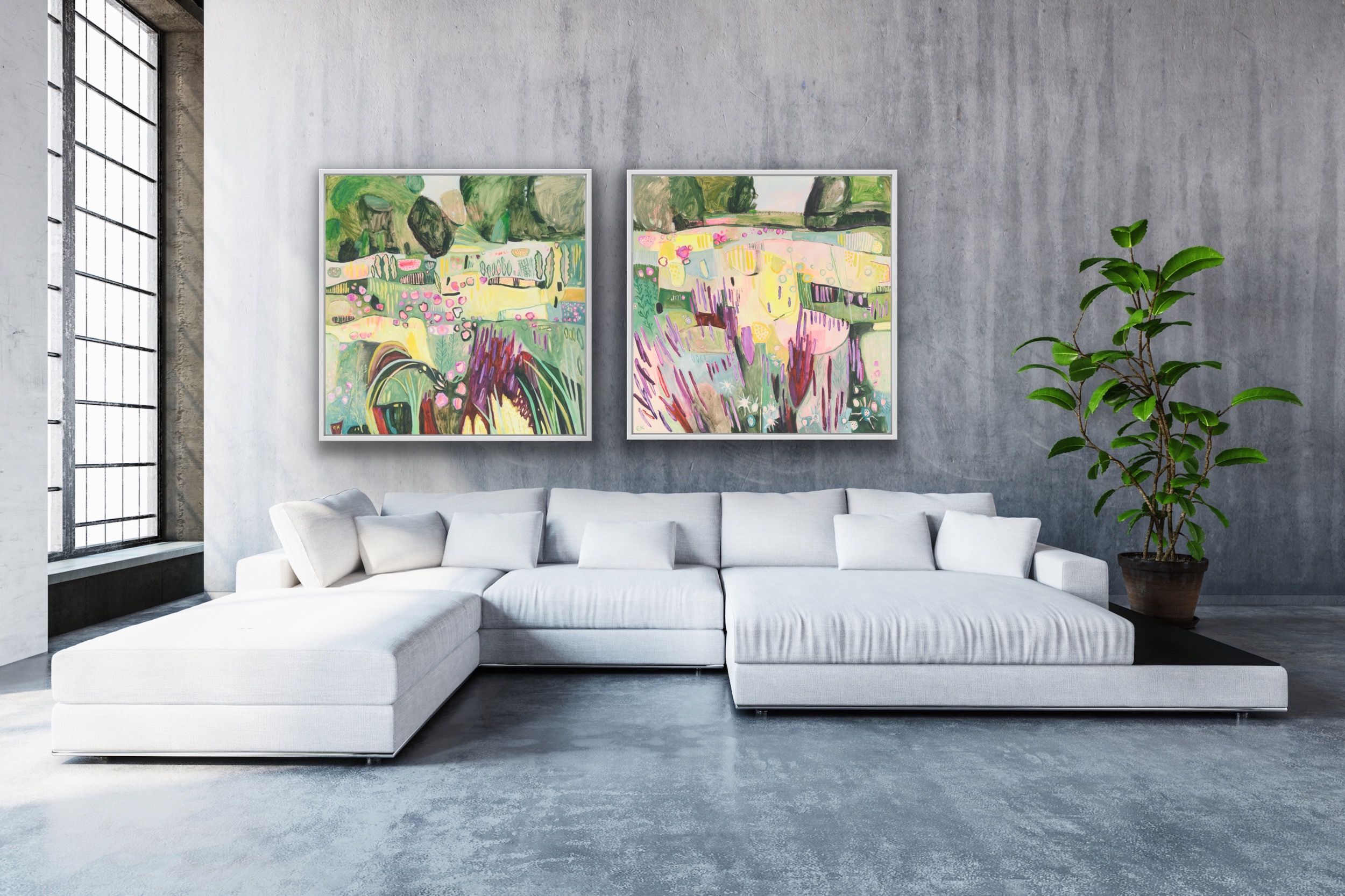 Yellow, Purple and Pink in the Merton Borders by Elaine Kazimierczuk - Secondary Image