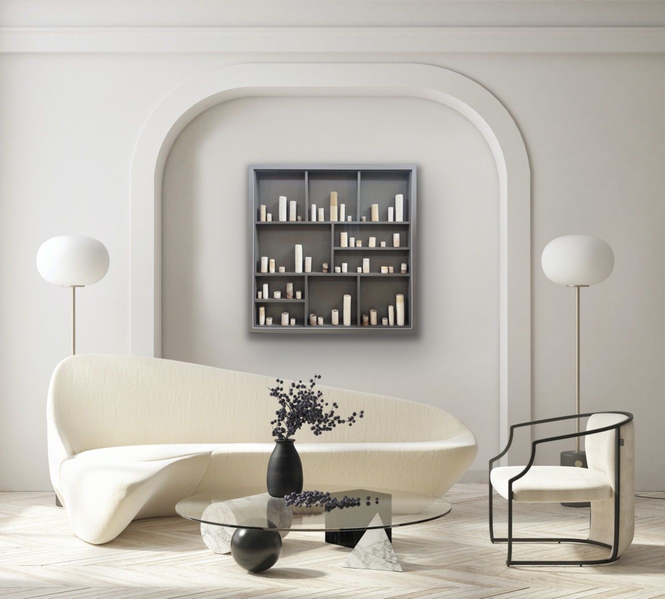 Mole's Breath frame with Neutral ceramics  by Tamsin Levene - Secondary Image