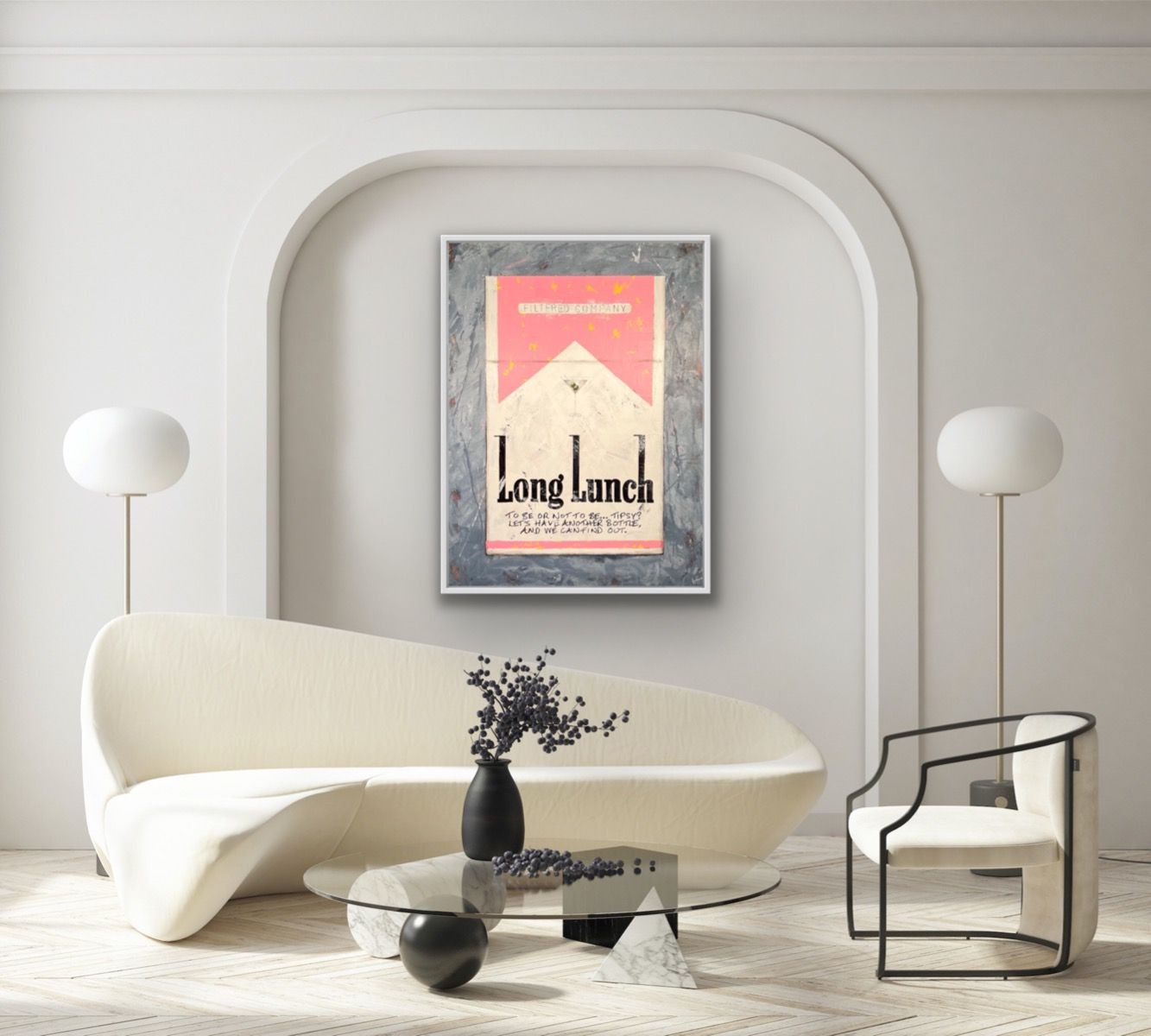 Shakespeare's Long Lunch, PINK ON GREY  by William Richard Hylton - Secondary Image