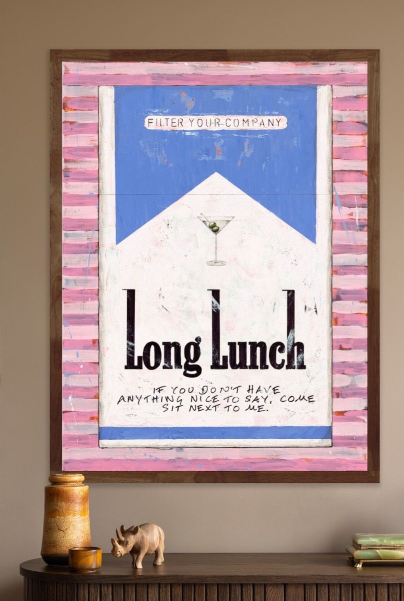 Long Lunch Sit Next to Me BLUE ON PINK by William Richard Hylton - Secondary Image