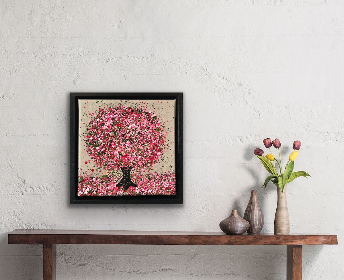 Little Cherry on Linen by Nicky Chubb - Secondary Image