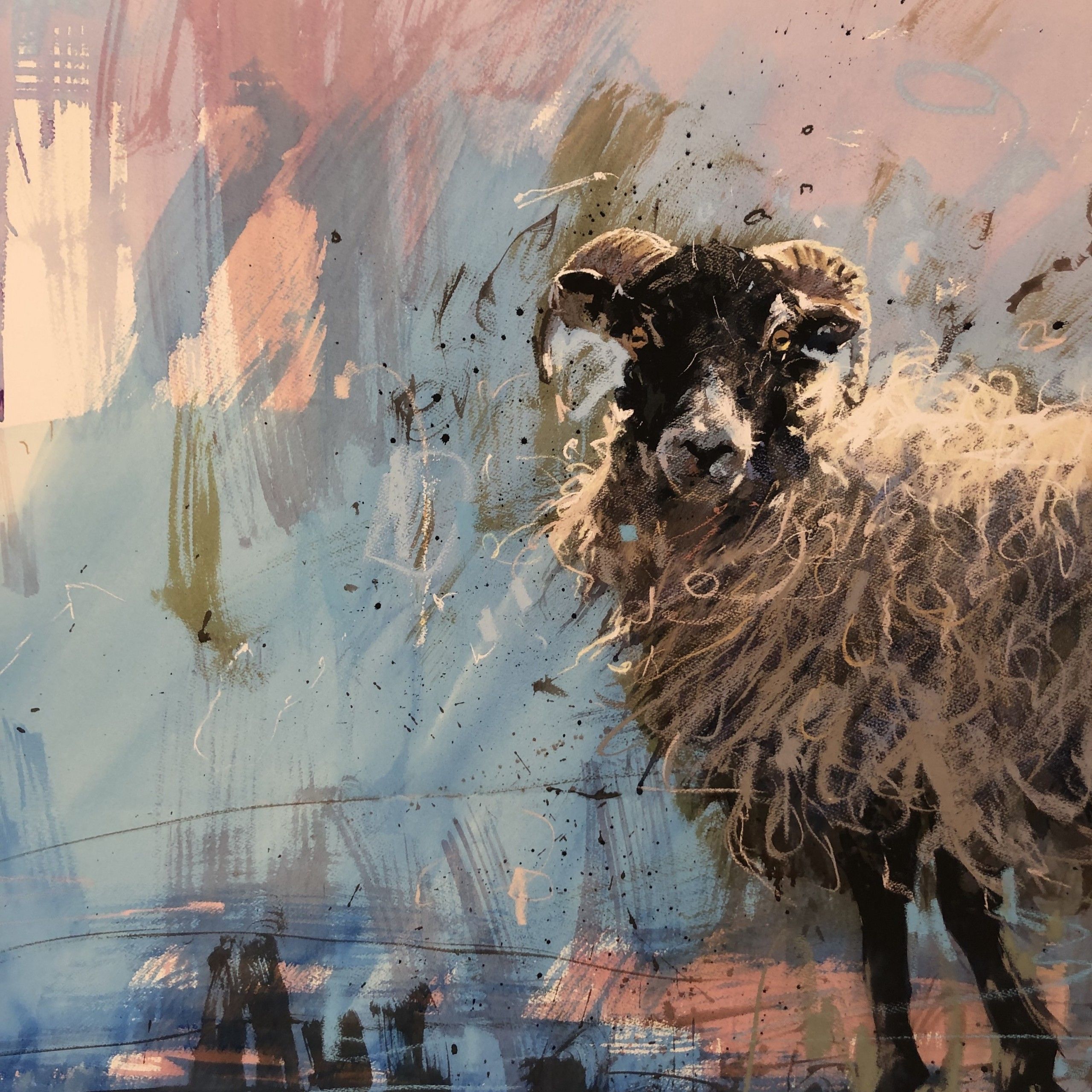 Ewe on Blue by James Bartholemew