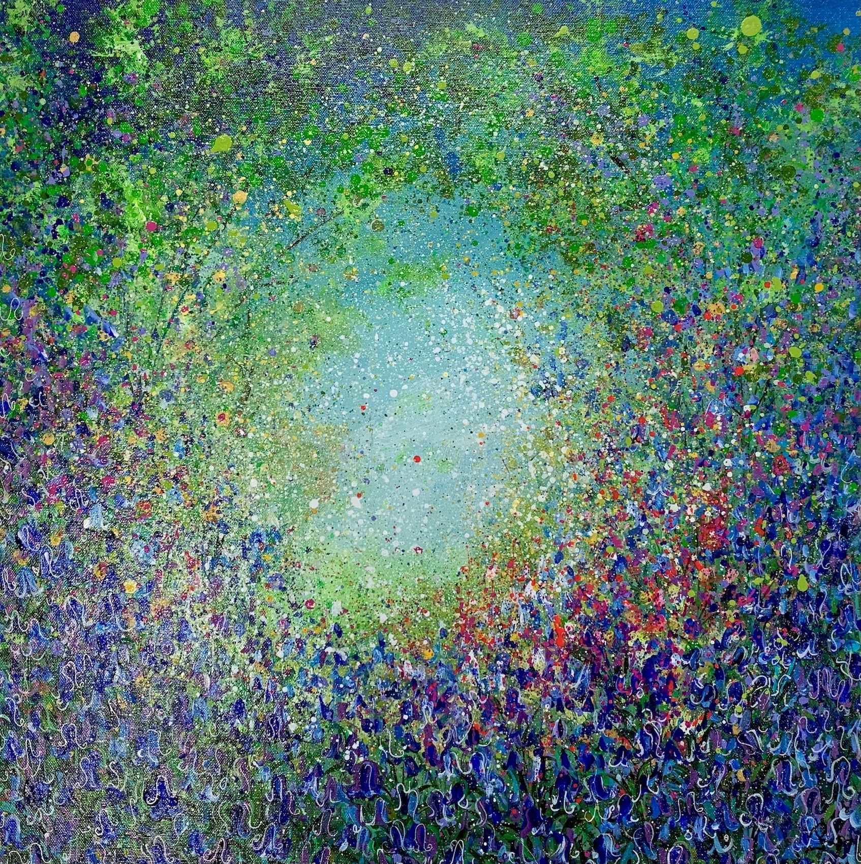 Abstract Bluebells Pink by Jan Rogers