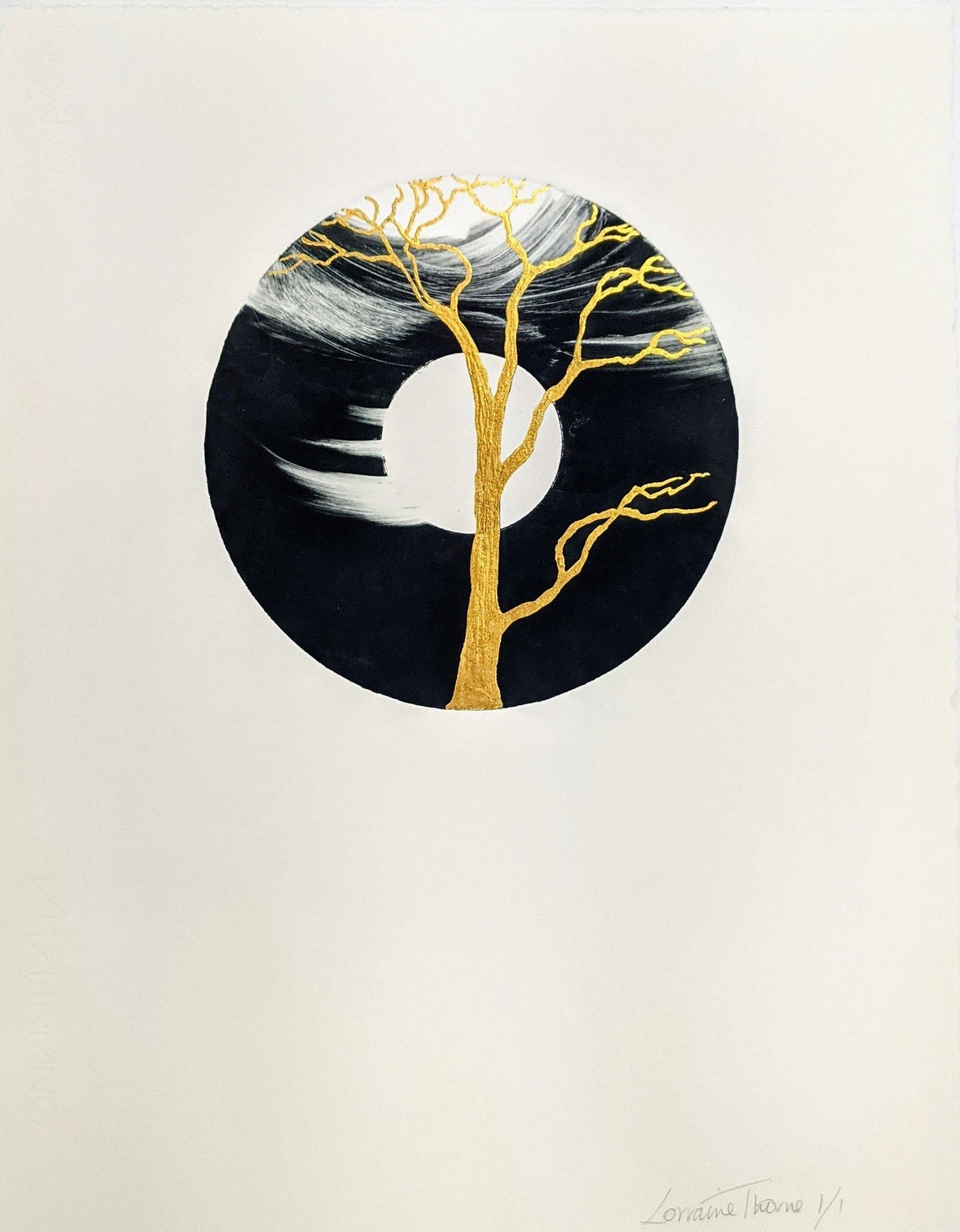 Circle of Life Series MonoPrint III by Lorraine Thorne