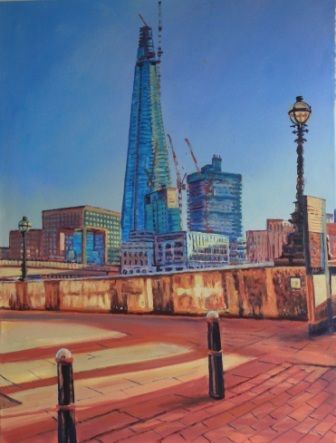 Shard Construction By The Thames' by Robert Barlow