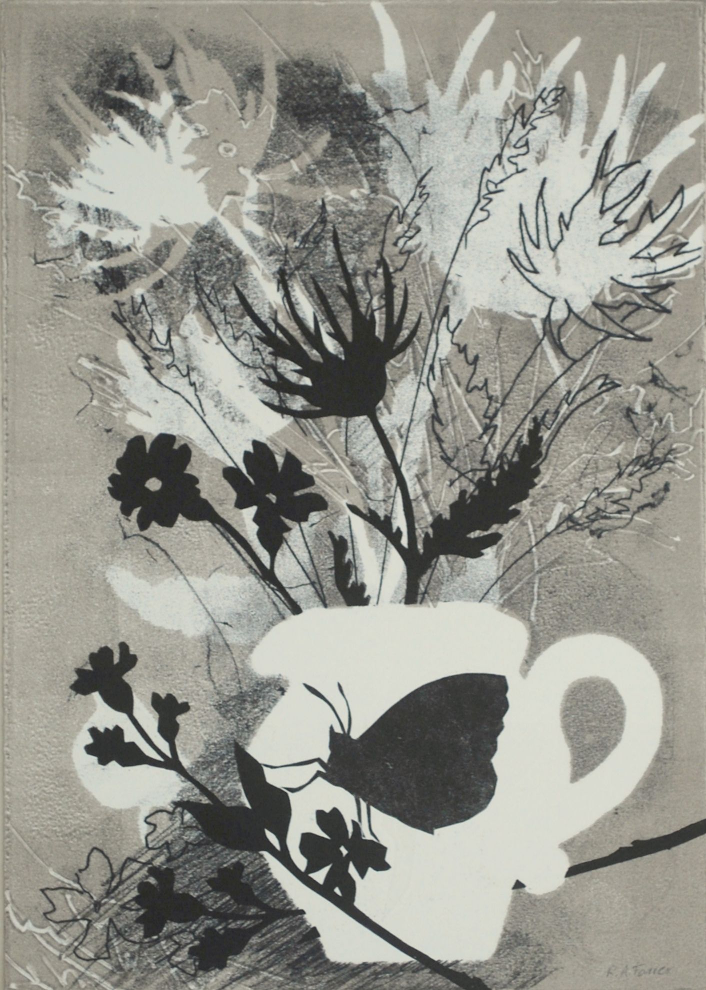 Butterfly on Campion by Rosemary Farrer