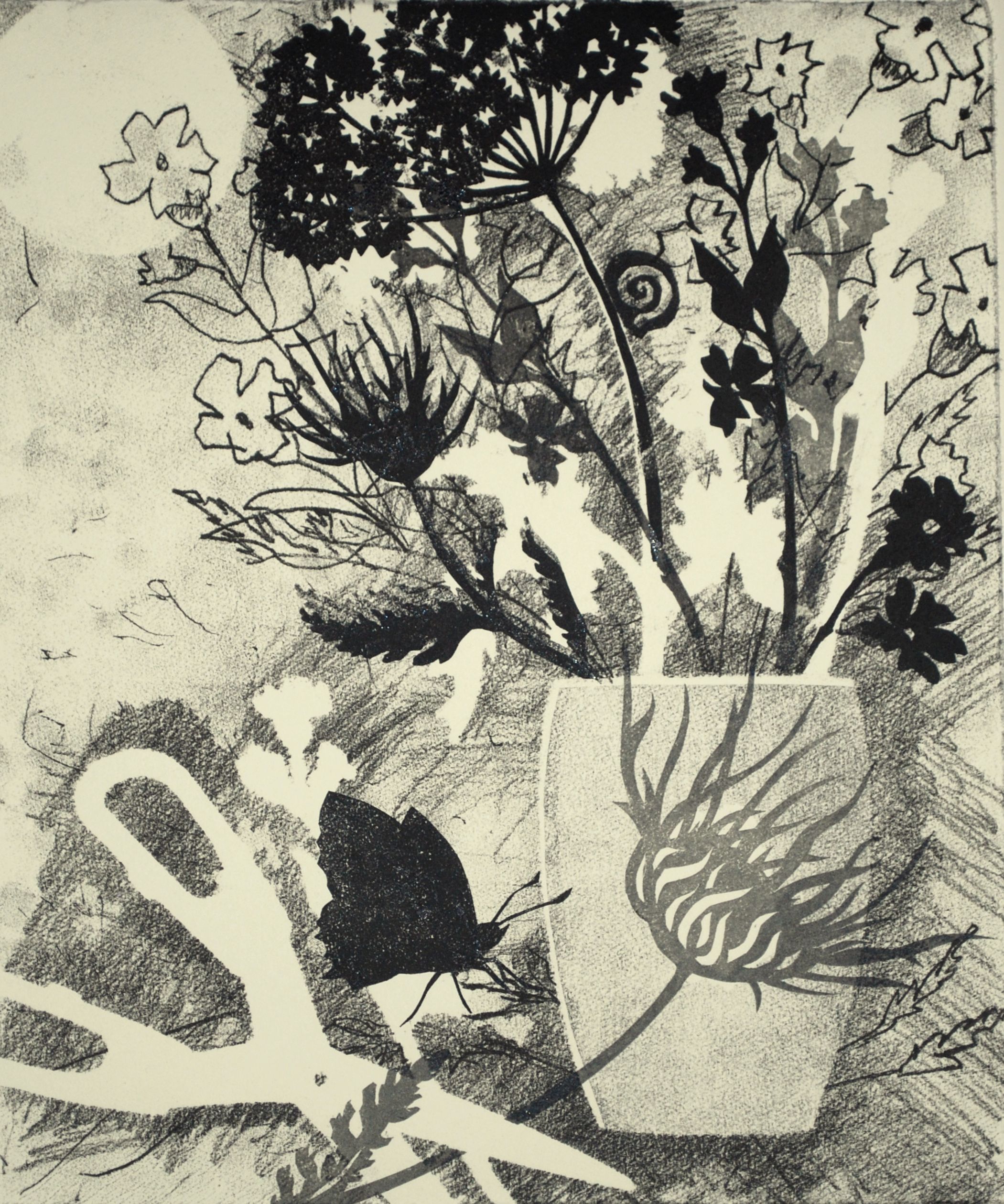 Swallowtail and Wild Carrot by Rosemary Farrer