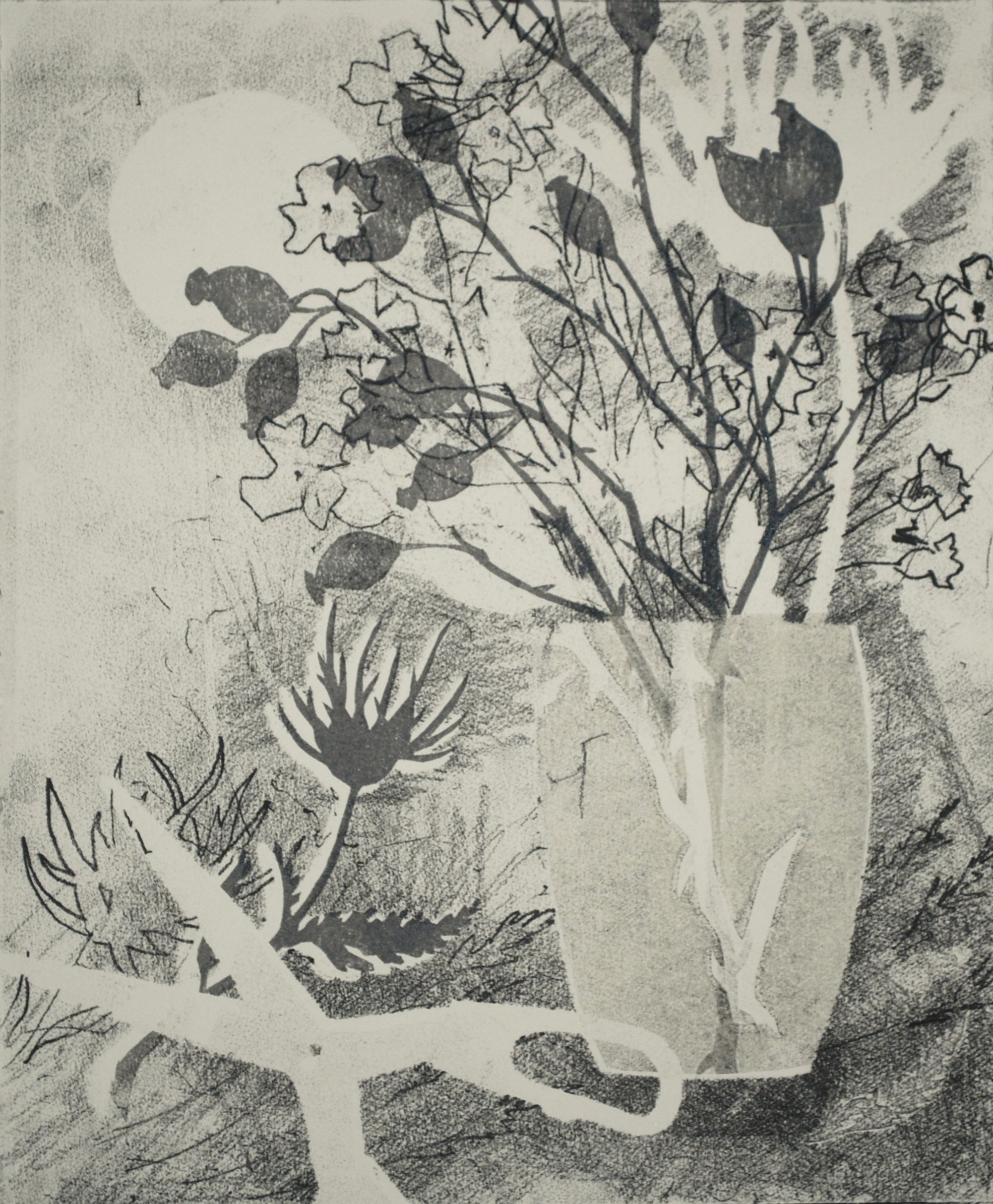 Wild Carrot and Rosehips by Rosemary Farrer