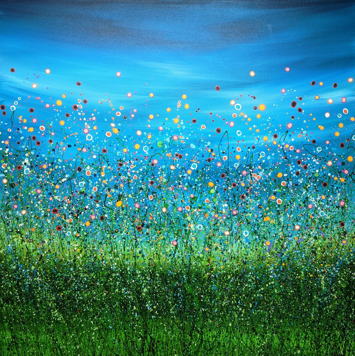 Wild Popping Turquoise #4 by Lucy Moore